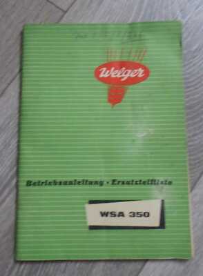 Welger Baler WSA350 Instructions and Parts List