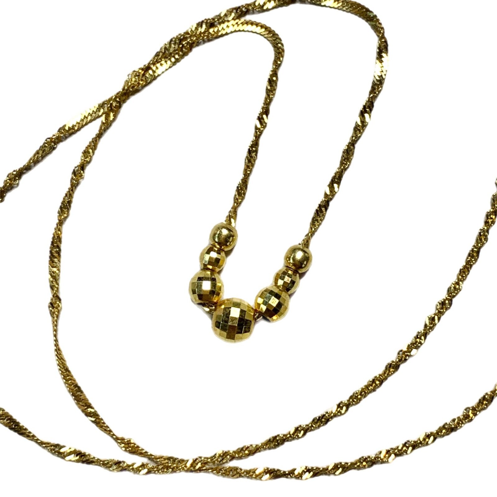 Vintage 14k Gold Add a Bead necklace, 17” Chain, with Graduated Beads ...