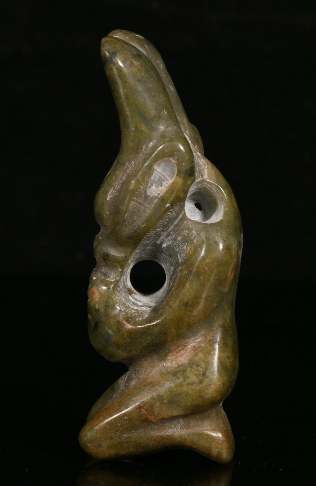 Hongshan Culture Hetian Jade Kneel People Sun God Helios Sun-God Pendant Amulet