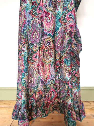 Gorgeous 14 16 M Long Wrap Dress Maxi silk style Boho Hippy Festival Summer - Picture 5 of 12