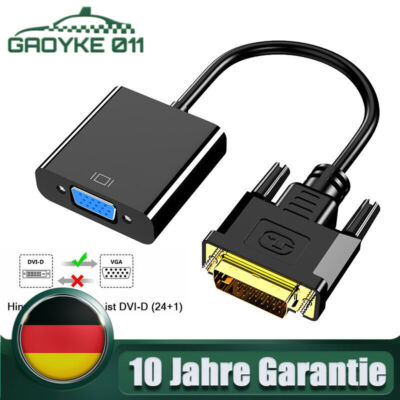 Aktiv DVI-D 24+1 auf VGA für Computer Laptop PC Projektor DVI-auf-VGA-Adapter DE