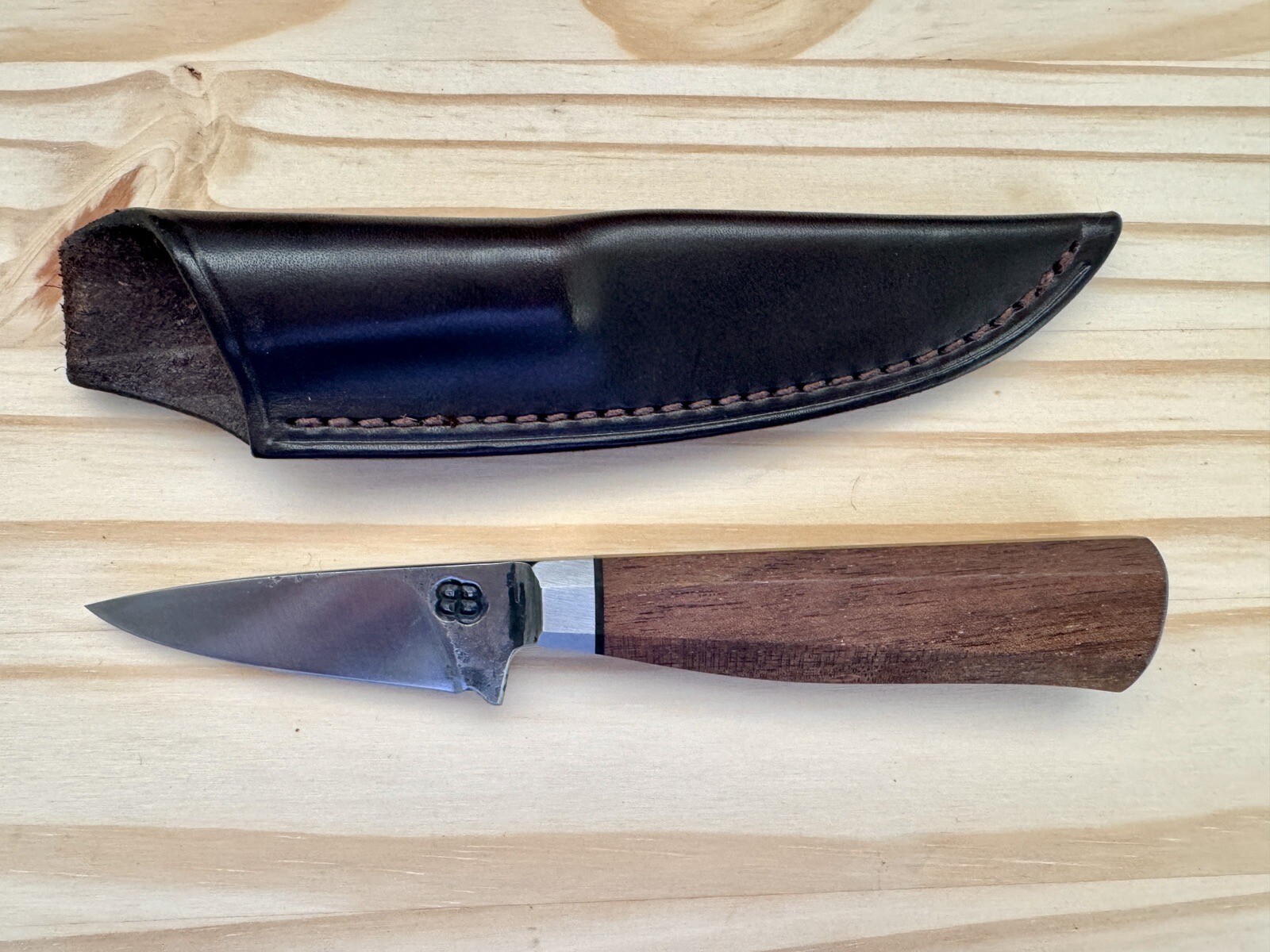 Bloodroot Blades 2.5” Integral Walnut Custom Belt Knife eBay