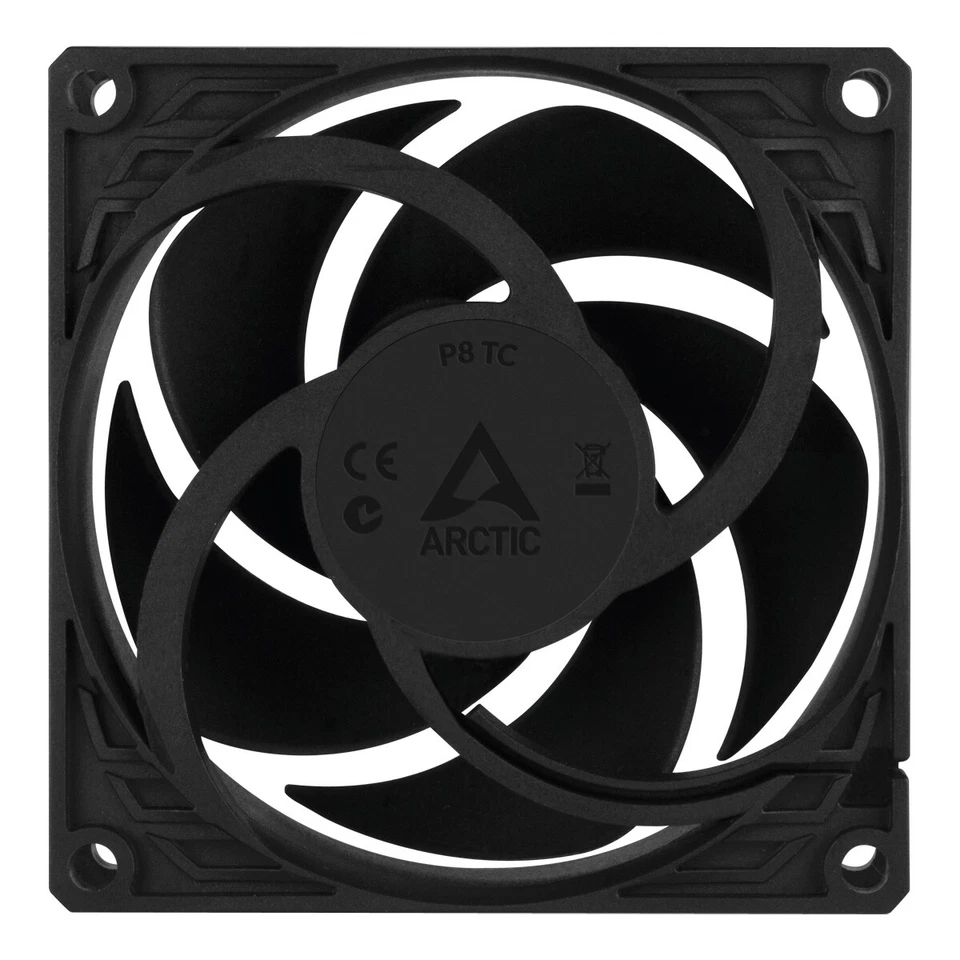 2 x Pack ARCTIC P8 PWM PST 80mm 8cm Black PC Case Fans 3000RPM 23CFM 12v 4-Pin - Image 4 of 4