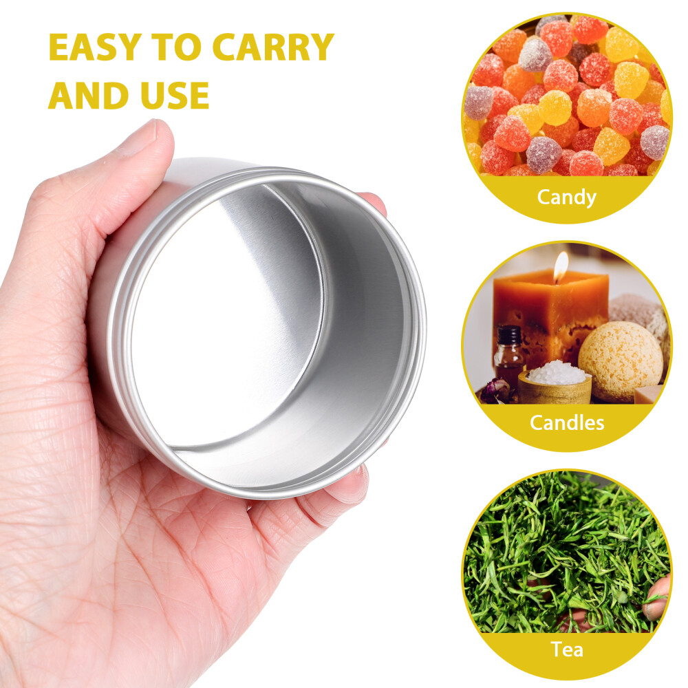 20 Pcs Round Sealed Aluminum Box Tin Jar Gift Tins Empty with Lids Cans