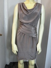 BEBE Drape Neck Pink Satin Slip Dress XS
