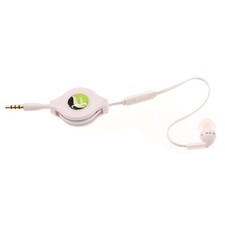 Headphone Retractable Mono Earphone 3.5mm w Mic Headset for Cell Phones