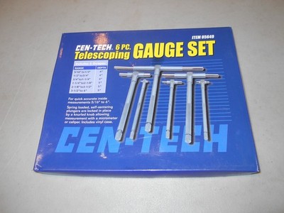 Cen-Tech Telescoping Gauge Set 6pc 5/16'' 6'' Inside Measurement Tool Set w/ Case