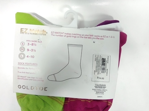 Girls Multi Colored Gold Toe EZ Match 6-pair Texture Crew Socks size M (9-3.5) - Picture 9 of 14