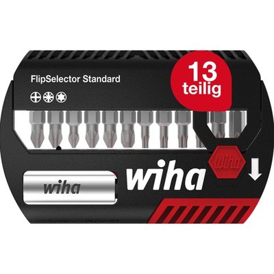 Wiha Bit Set FlipSelector Standard 25 mm PH, PZ, TORX  13-tlg. 1/4'' C6,3
