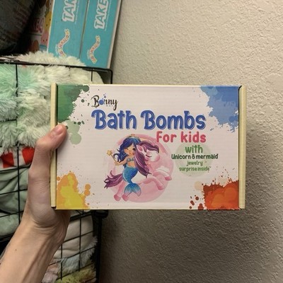 Set of Six Bath Bombs Bonny Way Bath Bombs For Kids With Unicorn & Mermaid Jewel