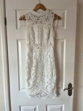 Quiz ladies white lace sleeveless party dress size 6