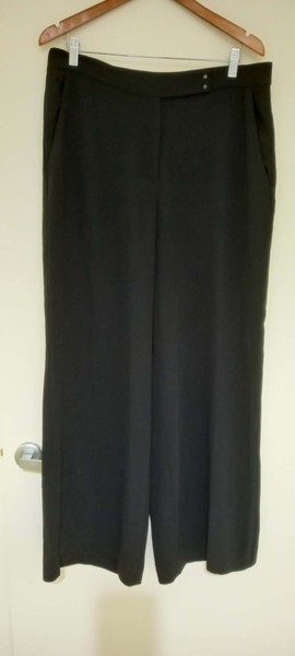 Country Road Black Crepe Wide Leg Pants 14 VGC