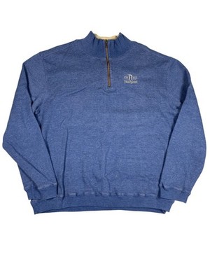 Disney Parks Authentic Disneyland Blue 1/4 Zip Pullover Sweater XL Cotton Blend