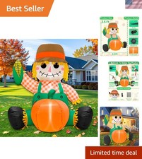 Stunning 3.5FT Fall Inflatable Scarecrow for Thanksgiving, LED Bright Lighting