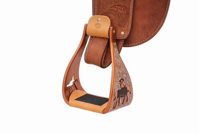 🐴 Étriers Western Aluminium Gravés – Pour Selle Cheval, 5'' Large, Neufs