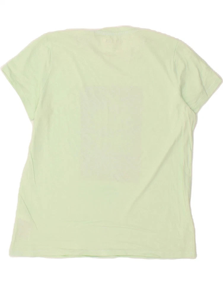 GUESS Womens Oversized Graphic T-Shirt Top UK 10 Small Green Cotton IW09 - Image 2 of 4