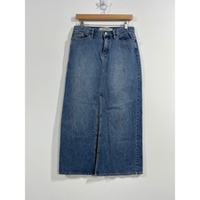 Vintage 90s Gap Denim Maxi Skirt Front Slit Women 6 Western Festival Y2K Country