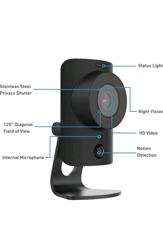 New SimpliSafe - SimpliCam 1080P WiFi Camera, Black with outdoor kit included  - Image 2 of 4