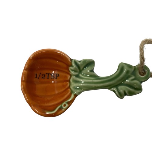 Williams Sonoma Harvest Pumpkin Ceramic Measuring Spoons Set of 4 Fall - Picture 5 of 8