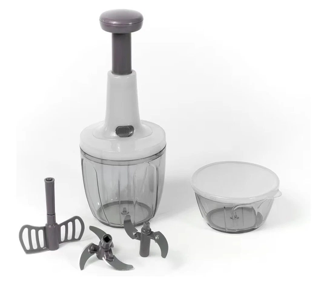 Tritatutto Manuale Chiatai 400ml: 3 Lame In Acciaio Inox Per Verdure, Cipolle E Frutta - Senza BPA
