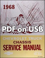 1968 Chevrolet Pickup Truck USB Shop Handbuch Wartung Reparaturservice 1X