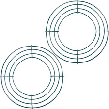 2 Pack Wreath Wire Frame Metal Wire Wreath Base Making Rings round Forms for Han