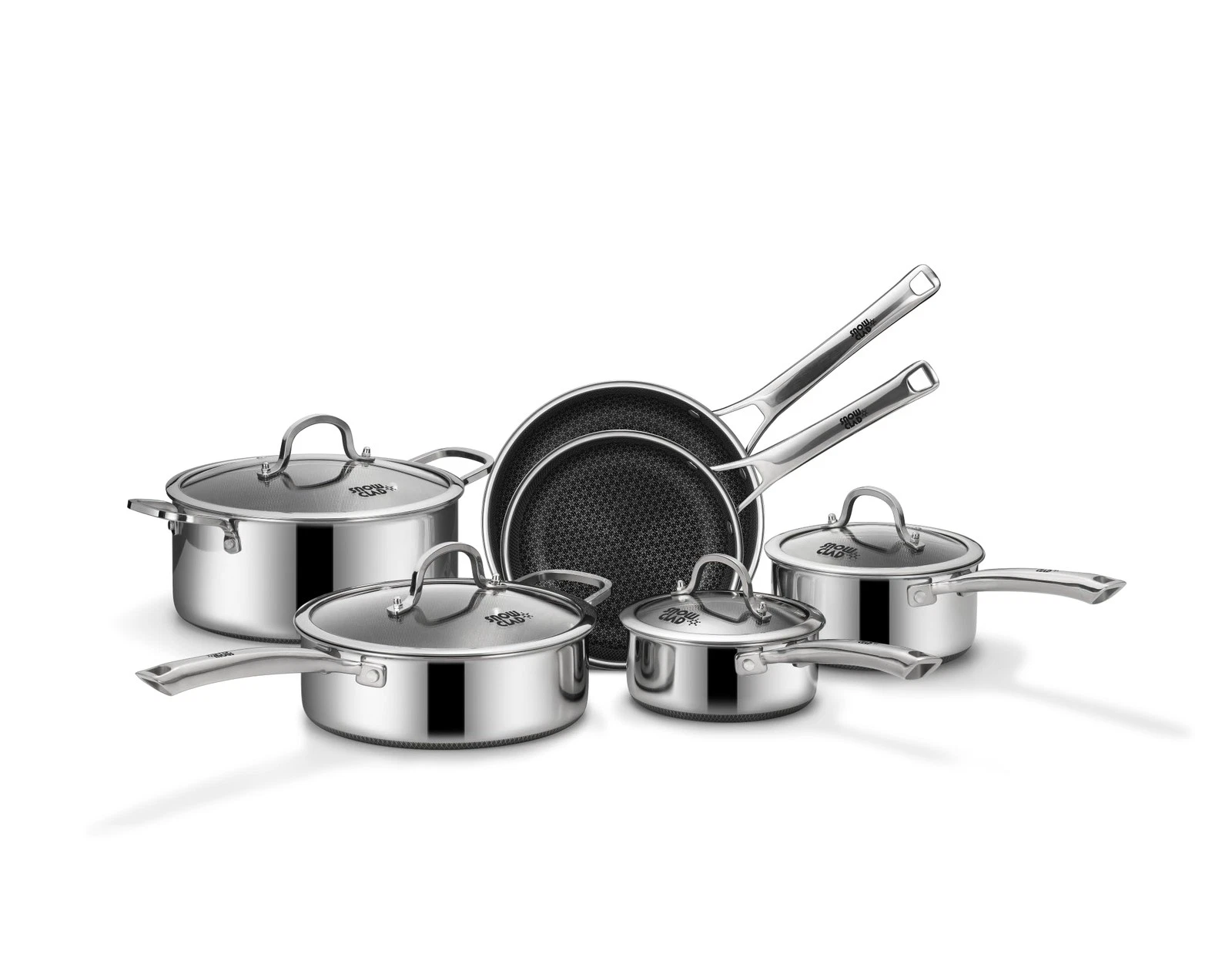 10-Piece Non-Stick Hybrid Stainless Steel Cookware Set - Induction Compatible