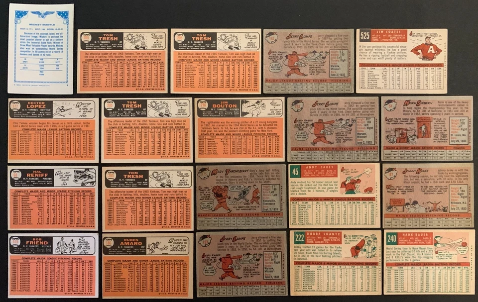 Topps - Mixto - Yankees de Nueva York (20 cartas) Bauer-Bouton-Throneberry-VINTAGE MLB Foto 2 de 2