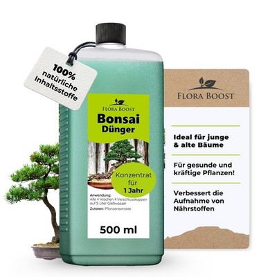 Bonsai Dünger Flora Boost 500ml I Für bis zu 100L Gießwasser I Für Junge & alte