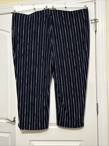 Susan Graver Liquid Knit Reg Top/Printed Ankle Pants Set Purple/Navy 5X A607337 - Picture 8 of 8