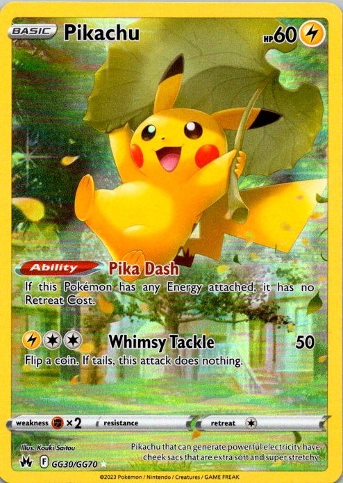 pokemon tcg crown zenith gg30 gg70 pikachu card GG30/GG70 -Crown Galarian Gallery Full Art Holo Toys & Games Pokmon Hit Points60 HP Form Pikachu | Crown Zenith Galarian