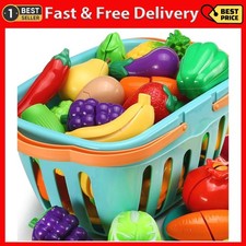 70 PCS Cutting Play Food Toy for Kids Kitchen, Pretend Fruit Veget... Fast Ship