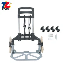 180Lbs Aluminum Portable Hand Truck Folding Stair Climbing Cart Dolly With Wheel