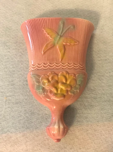 Hull Whisk Broom Wall Pocket Vase Sun Glow