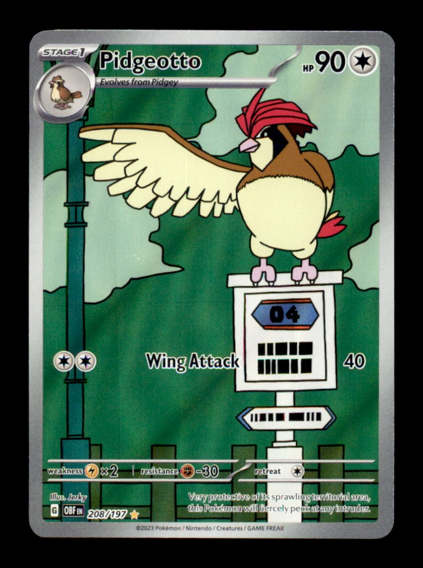 PIDGEOTTO 208/197 - HOLO IR - OBSIDIAN FLAMES - NM/M