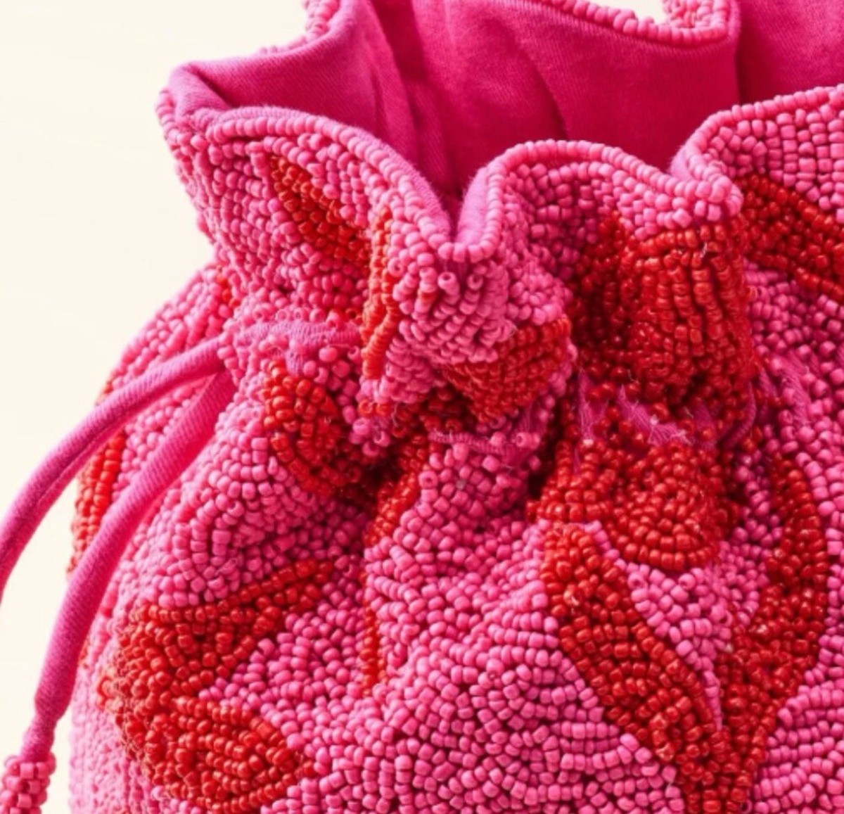 Kate Spade x Target Beaded Classic Rose Bucket Bag -Pink/Red  display picture 1