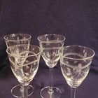 4pc Vintage Fostoria Corsage Clear 341 Cordial Liqueur Bow Tie Etched Ribbon — photo 1