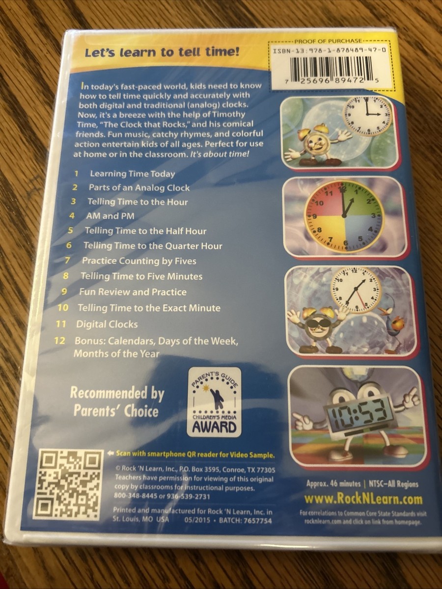 Telling Time DVD by Rock 'N Learn | eBay Telling Time DVD by Rock 'N Learn | eBay