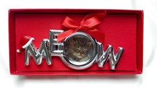 GIFT FOR CAT LOVERS MEOW DELUXE PHOTO FRAME CHRISTMAS ORNAMENT NEW