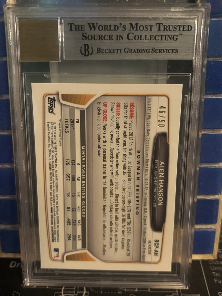 2013 Alen Hanson Bowman хром перспективы автографы гольф переливающиеся /50 #BCP-AH - Изображение 2 из 2