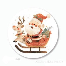 SANTA RUDOLPH CHRISTMAS SCRAPBOOK STICKERS ENVELOPE SEALS CHRISTMAS FAVORS