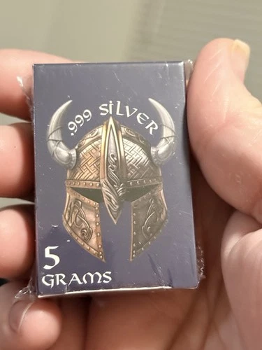 Viking Helmet 5 Gram .999 Fine Silver Bar Pan Silver Company Collectible Sealed