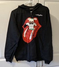 The Rolling Stones Band Tongue Lips Youth Hoodie Sweatshirt XL 18/20 Full-Zip