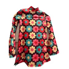 Groovy Floral Dance Dress w/ Burgundy Attached Leo - Weissman Child Large EUC