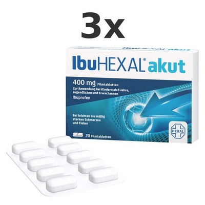 3x Ibuhexal Akut 400 Filmtabletten 20 St - PZN 68972