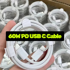 60W USB-C to USB-C Cable Fast Charge Type C Cord Lot For iPhone 16 15Pro Samsung
