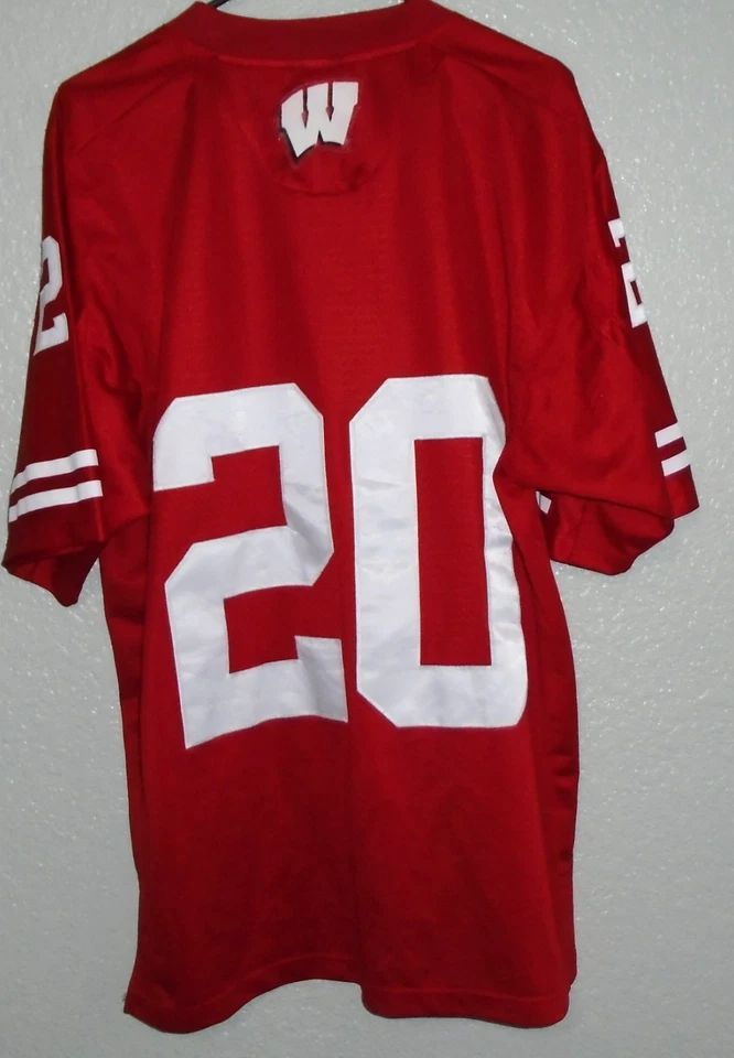 Adidas Wisconsin Badgers Mens Medium #20 Football Jersey Red stitched - Image 2 of 2