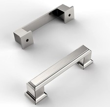 Amerdeco 8 Pack Brushed Satin Nickel Cabinet Pulls 3 Inch 76mm Hole Center