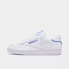Reebok Club C 85 Unisex White/Blue Lace Up Tennis Shoes M 8.5/ W 10 NWB