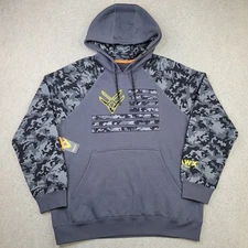 HAWX Work Gear Hoodie Mens L Gray Camo Water Repellent Pullover NEW